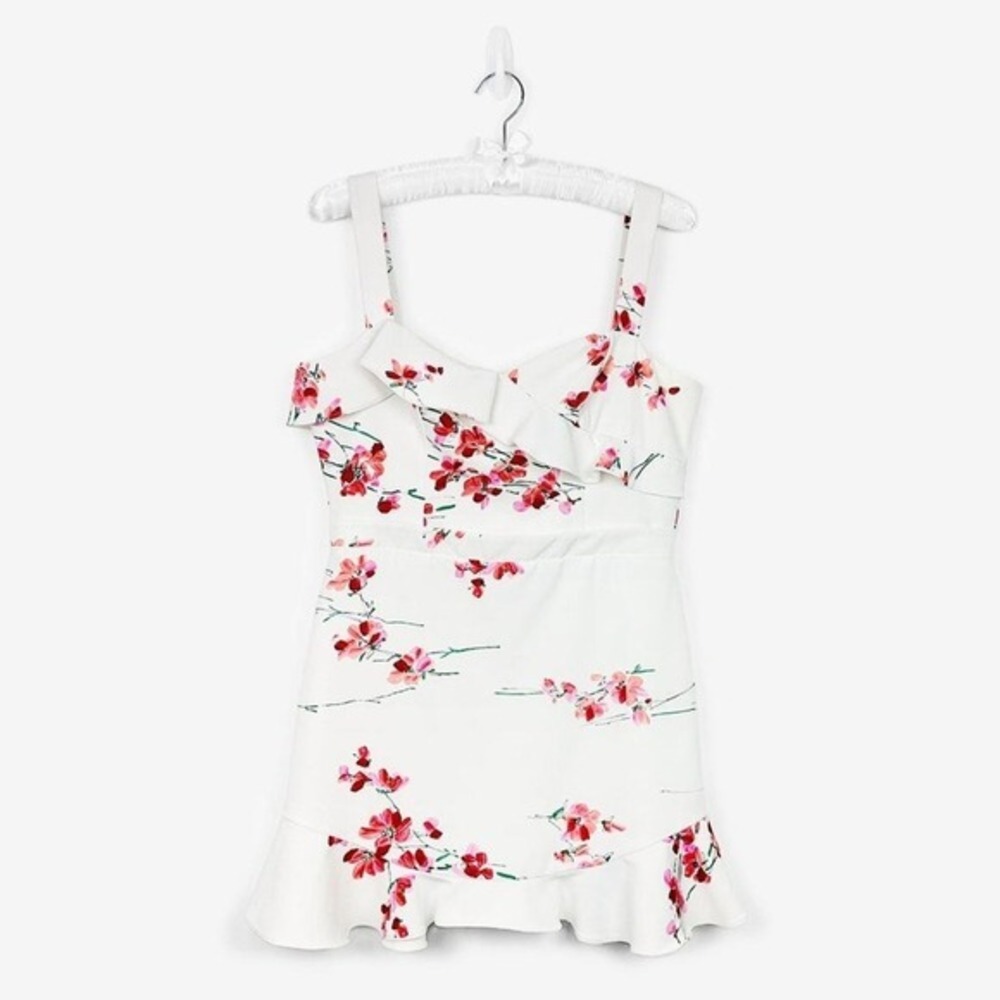 Black Halo Zalda Mini Dress Size 12 Floral Cocktail Party Cottagecore Romantic